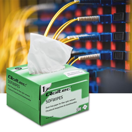 Qoltec Wipes Bezprašné utierky na optické vlákna 280 kusov 110x210mm