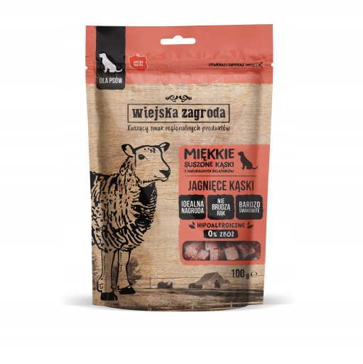 Psie maškrty SOFT LAMB BITES prírodné bezobilné trenažéry 100g