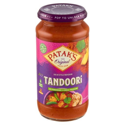 Patak's Tandoori Paradajková omáčka s cibuľou a mandľami 450g