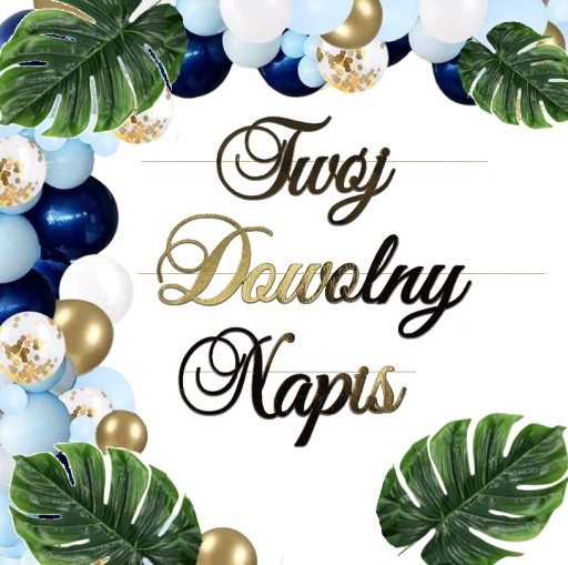 BANNER girlanda VÁŠ NÁVOD ľubovoľný text ZLATÁ