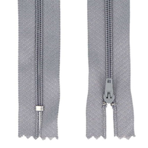 ŠPIRÁLOVÝ Zips #3 TENKÝ - 18 CM - ŠEDÝ