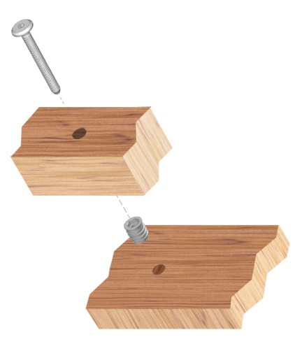 Zásuvka M6 x 15 mm skrutkovaná do dreva bez nákružku