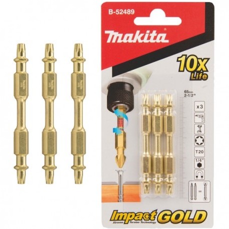 Sada obojstranných skrutiek T20 Torx B52489 Makita pre hrot skrutkovača