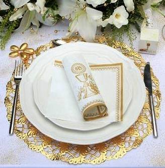 COMMUNION obrúsky na stôl. Súprava obrúskov SVÄTÉ PRIJÍMANIE 20 kusov