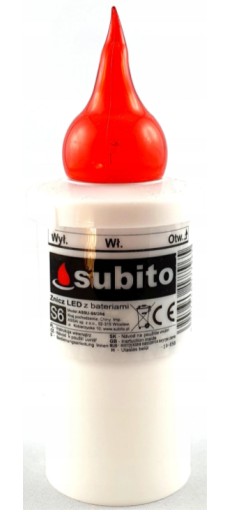 LED sviečka Subito S5 Red 11cm