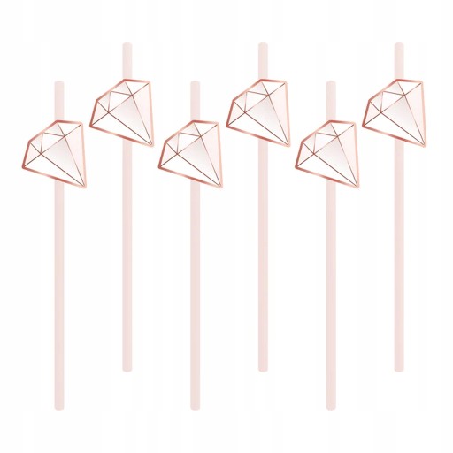 Slamky na pitie Drinks Diamonds Rose Gold Bachelorette Birthday Party 10pcs