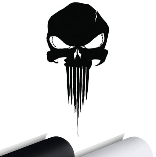 Nálepka na auto SKULL SKULL PUNISHER 15x7