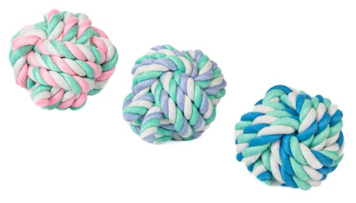 Hračka pre psa BALL, pletená loptička ROPE, 8 cm