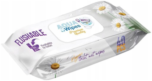 Aqua Wipes Hrubý vlhký zvlhčený toaletný papier Premium 40 kusov