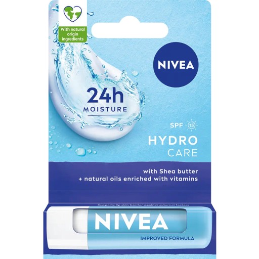 Ľahké zloženie NIVEA LIP CARE HYDRO CARE SPF15