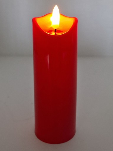 VLOŽKA SVIEČKY DO JÚRA, ČERVENÁ, EFEKT PLAMEŇA, 15cm, PRE DEKORDY NA AKUMULÁTORY