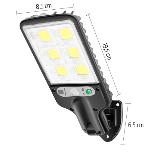 VÝKONNÁ LED SOLARNÁ LAMPA, SNÍMAČ POHYBU SÚMRAK