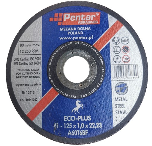 Kotúč rezný na kov 125x1,0x22,2 POĽSKÁ VÝROBA