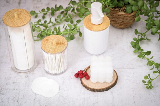 NÁDOBKA NA KOZMETICKÉ PUTERKY, hygienické vložky, kúpeľňa v. 19 cm