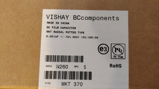 MKT 370 1n 10% 400V filmový kondenzátor