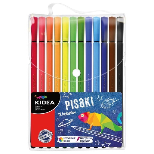 Fixky, fixky, v kufríku, 12 farieb, KIDEA