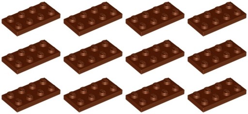 LEGO 3020 TANIER 2x4 hnedá NOVINKA == (15g) 12 ks.