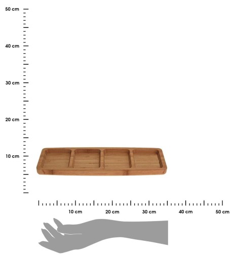 Bambusový servírovací tanier s 33 cm priehradkami na oriešky a občerstvenie