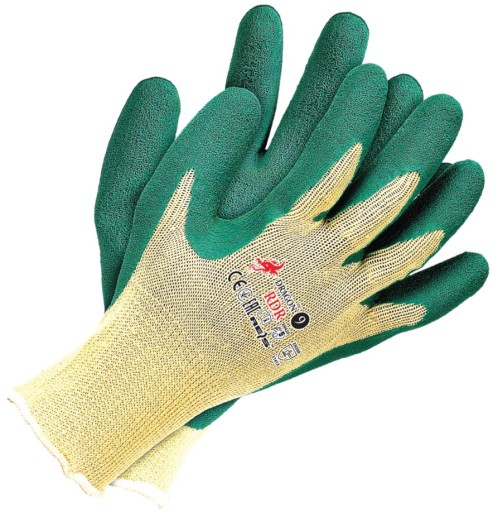 Hrubé, potiahnuté ochranné pracovné rukavice DRAGON GREEN RDRYZ 9, odolné