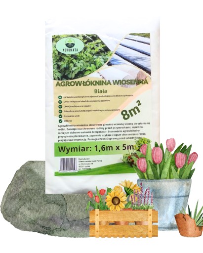 Biela Agrotextília Jarná záhradnícka 1,6m x 5m Silná 8m2 Chráni rastliny