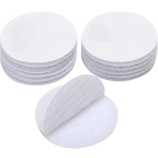 SAMOLEPIACI VELCRO OKRUHOVÉ KRUHY S LEPIKOM DIY 15mm 60 párov BIELY