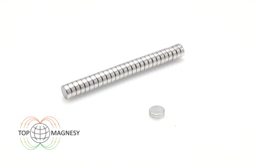 Cylindrický neodymový magnet MW 6x2 N38, sada 10 kusov