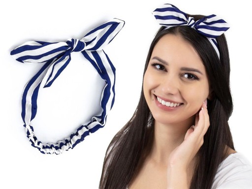 HAIR BAND s gumičkou, MAŠILKA, PIN UP prúžky