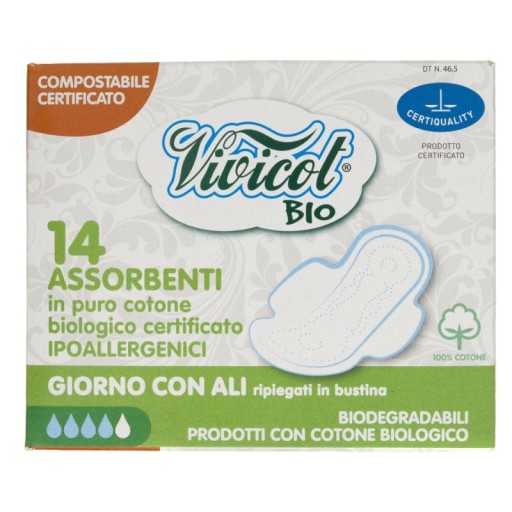 VIVICOT 100% EKO BAVLNENÉ hygienické vložky NA DEŇ 14 KS
