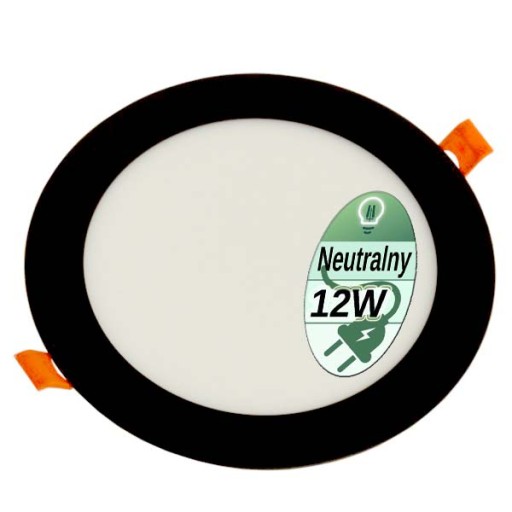 LED panelové svietidlo 12W 230V zápustné stropné svietidlo Čierne