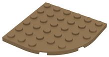 LEGO 6X6 ZAokrúhlené. - TMAVÁ BÉŽOVÁ Č. 6003 - 2KS.
