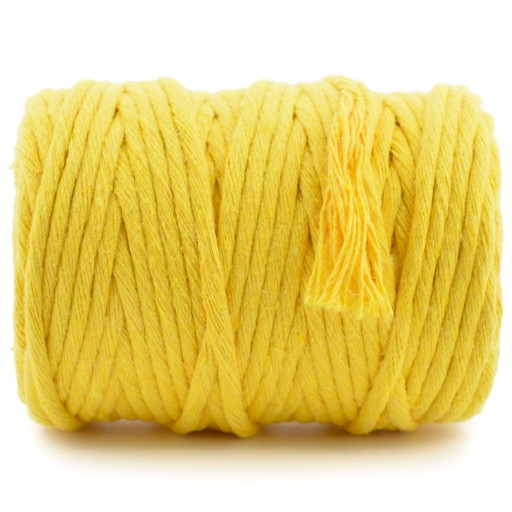 Macrame bavlnená šnúrka 5mm 50m žltá