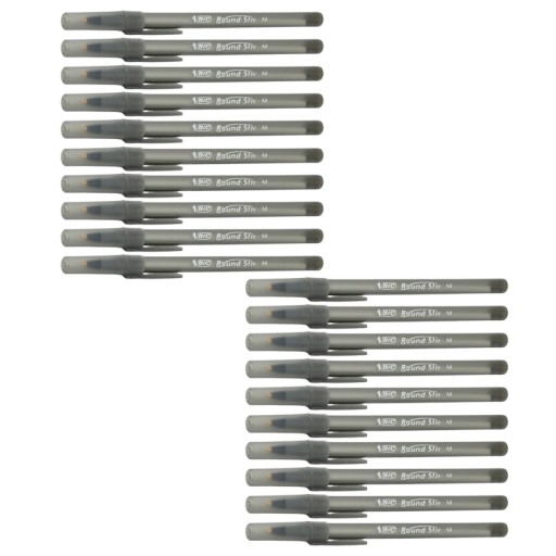 BIC ROUND STIC guľôčkové pero, ventilované, ČIERNA 1,0 mm - 20 kusov