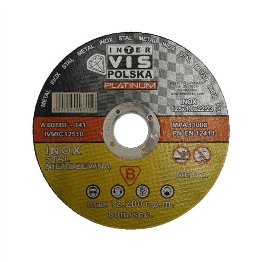 Rezný kotúč Oceľ/Inox Inter-Vis IVMIC12510 125x22,2 mm ŠANCA!!!