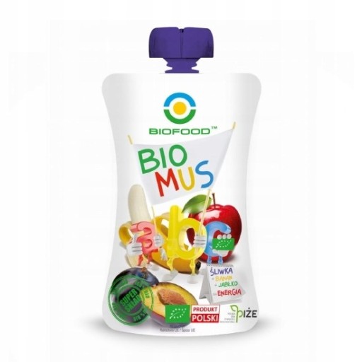 BIO POTRAVINY slivka banán jablko BIO ovocné pyré 90 g