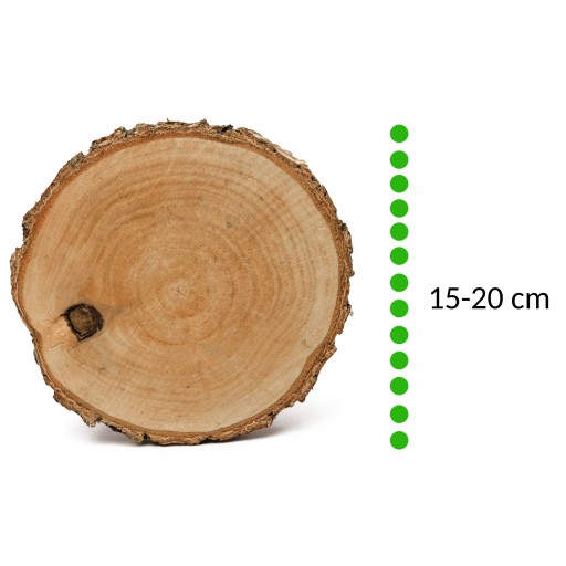 Drevený plátok s priemerom 15-20 cm, hrúbka 2 cm - 1 ks