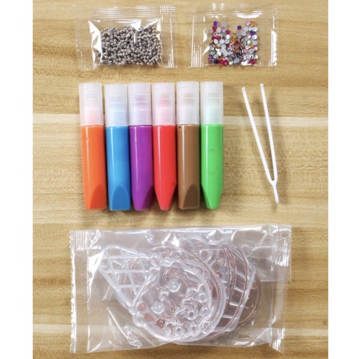 KREATÍVNA SÚPRAVA NA VÝROBU KRÚŽKOV NA KĽÚČENSTVO PRE DETI, DIY MOZAIKA