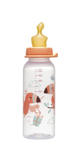 č Štandardná fľaša 250 ml, dievča, 6m+, M latexový cumlík