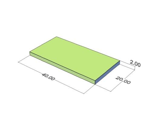 Neodymový tanierový magnet MPŁ 40x20x2 N38 1 ks.