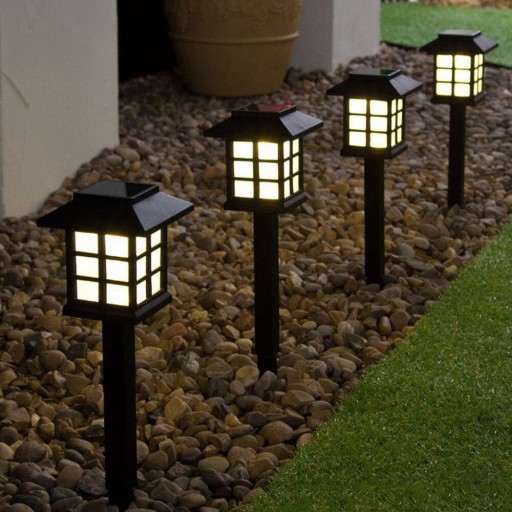 LED solárne záhradné svietidlo, zapustený vonkajší stĺpik, DOMEK 4000K, čierna