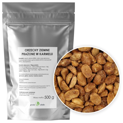 ARAŠIDY V KARAMELI, pražené arašidy 500g