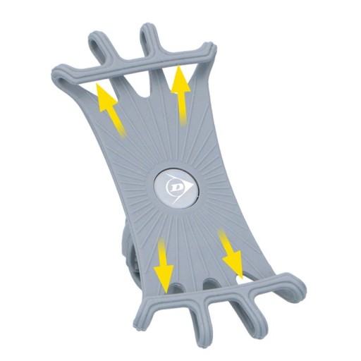 Dunlop - držiak telefónu na bicykel 10-15 cm otočný (sivý)