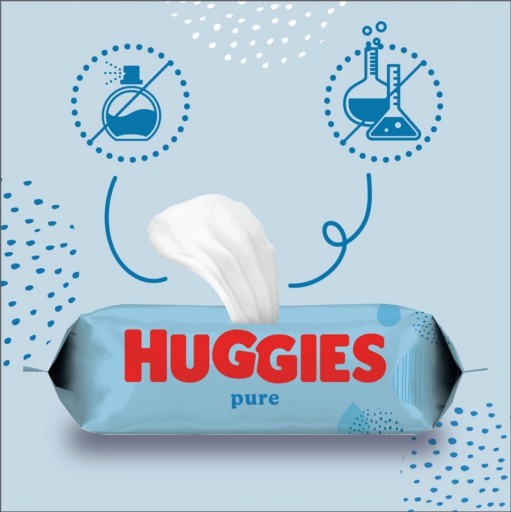 HUGGIES PURE 99% vlhčené obrúsky pre deti 1 x 56 ks AKCIA