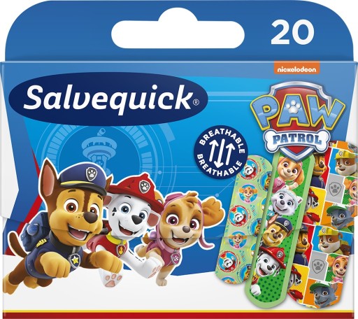 NÁŠPISKA Tlapkovej PATROLKY S PREVOZU PRE DETI, Tlapková PATROL SALVEQUICK, balenie 20 ks.