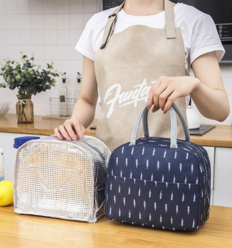 Termálna taška LUNCH BOX Pikniková izolovaná pre jedlo tmavomodré plameniaky