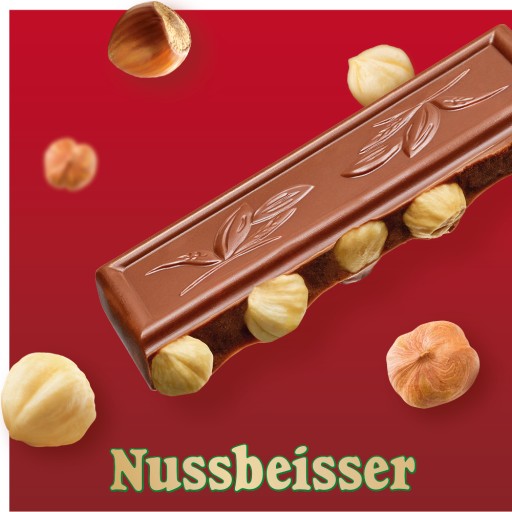 Nussbeisser mliečna čokoláda s orechmi 220 g