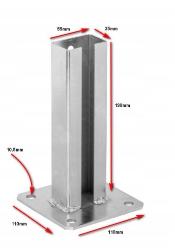 Základňa stĺpika Plotová pätka 60x40 STRONG