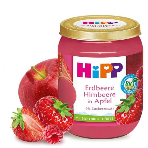 HIPP BIO Ovocie Jahody Maliny Jablko 160g 5m