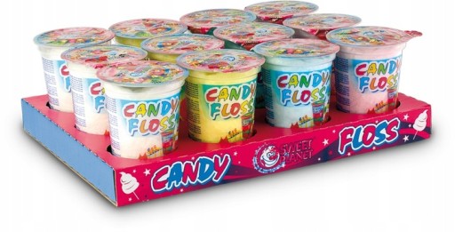Cukrová vata Candy Floss v kelímku s tetovaním, 12 ks.
