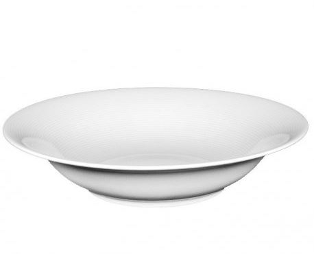 Obľúbené ETO, pruhovaný biely hlboký tanier, 23 cm