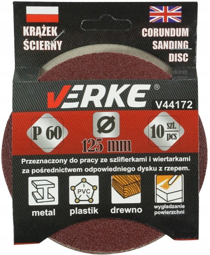 DISKOVÝ BRÚSNY DISK S BRÚSNYM KOTÚČOM NA VELCRO SADR P60 125MM 10 KS